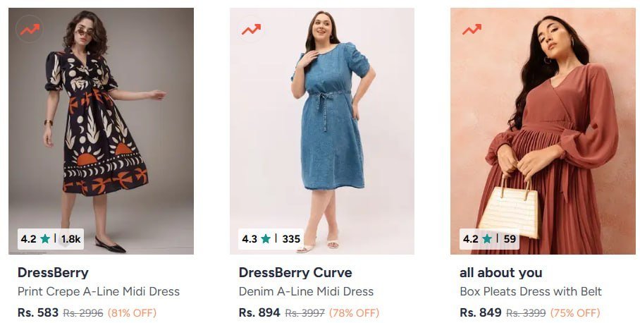 Myntra Min 75 On Dressberry Women Western Wear Link