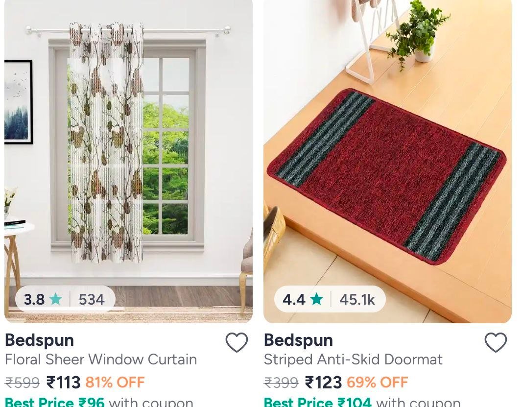 Myntra Doormats Curtains Starts 113