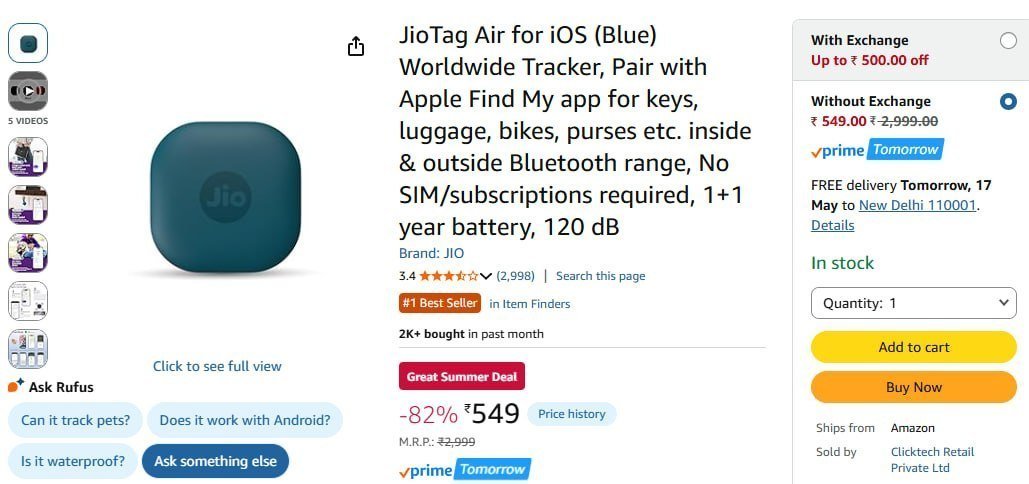Jiotag Air For Ios Worldwide Tracker 549