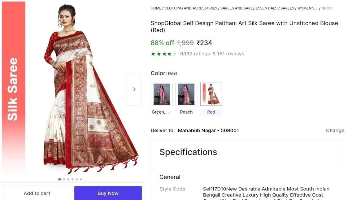 Women S Silk Saree At 234