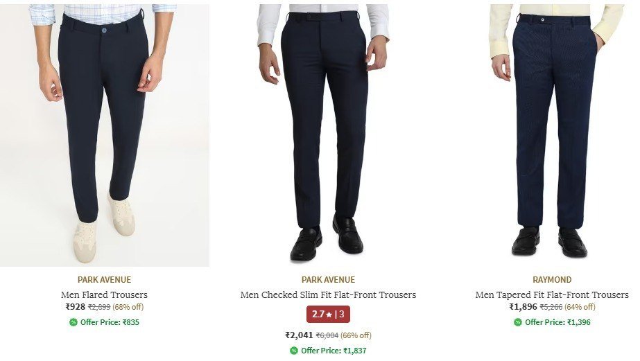 Ajio Min 60 On Raymond Park Avenue Parx Clothing Shirts Trousers Tshirts Jeans Women Bonus Earn 10 Ajio Super Cash On Every Order