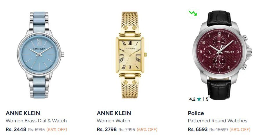 Myntra Watches At 60 On Titan