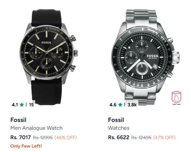 Myntra Lootupto 50 On Fossil Watches