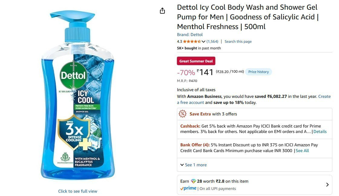 Dettol Body Wash 500ml 141