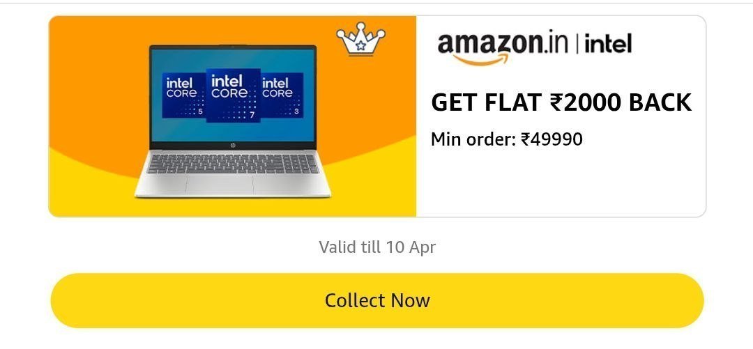 Get Flat 2000 Back Min Order 49990 On Intel 1collect 2buy