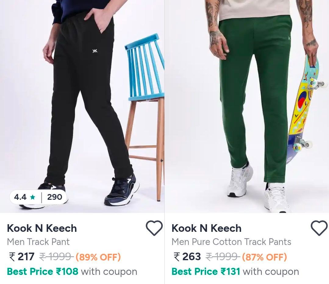Myntra 89 On Kook N Keech Men S Trackpants Starts 219