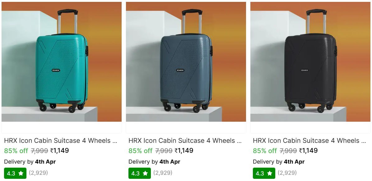 Hrx Trolley Bags From 1149
