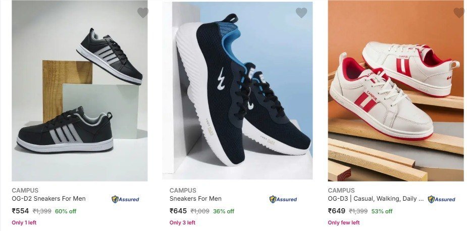 Flipkart Campus Mens Casual Shoes Starts 554