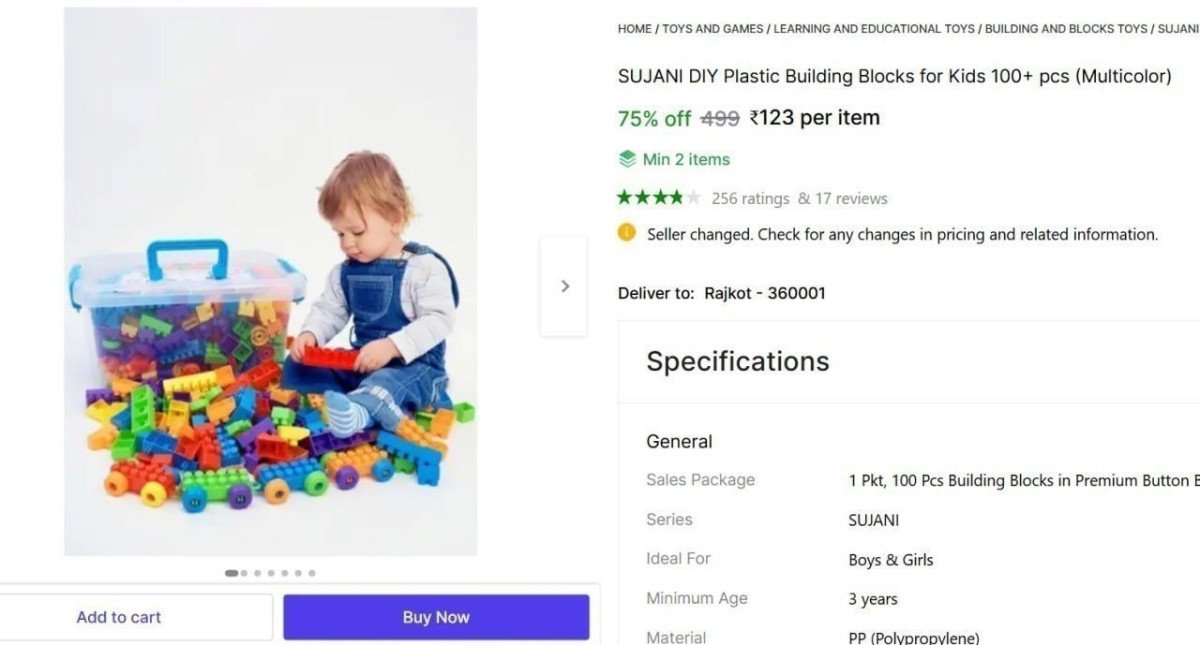Plastic Building Blocks For Kids 100 Pcs Meeshoandshopsyy 123
