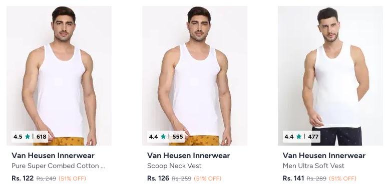51 On Van Heusen Innerwear Vest