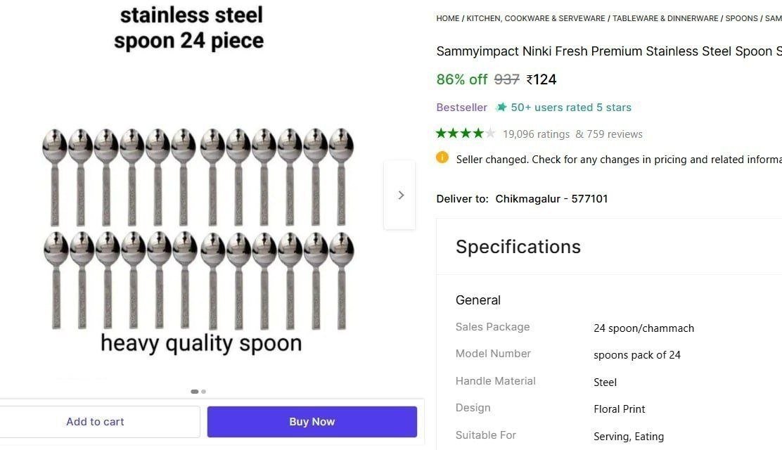 Stainless Steel Spoon Set (pack Of 24) Meeshoandshopsyy 124 More
