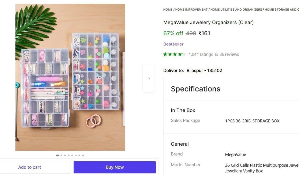 Jewelery Organizers (clear) Meeshoandshopsyy Rs 161