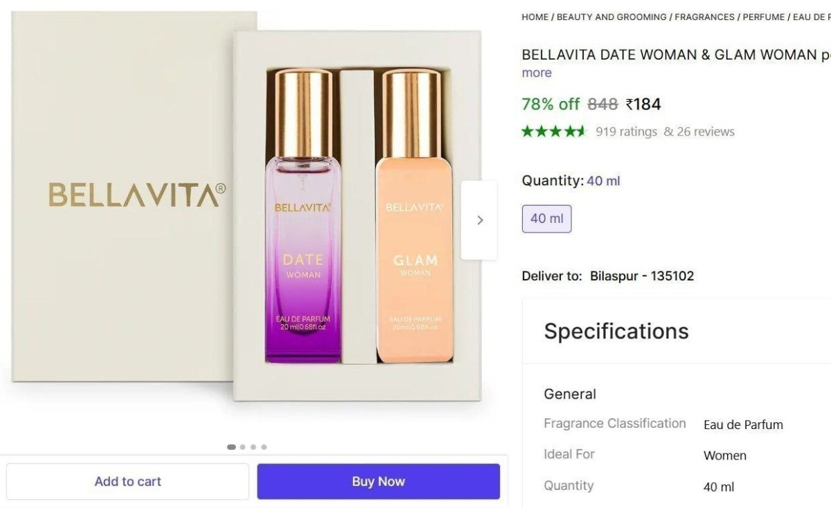 Bellavita Perfume Pack Of 2 Meeshoandshopsyy 184