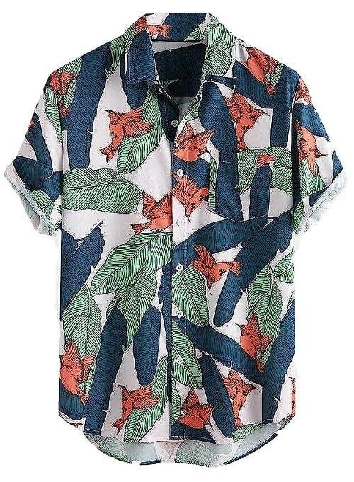 Lookmark Men S Cotton Blend Printed Stitched Half Sleeve Regular Fit Shirt 275