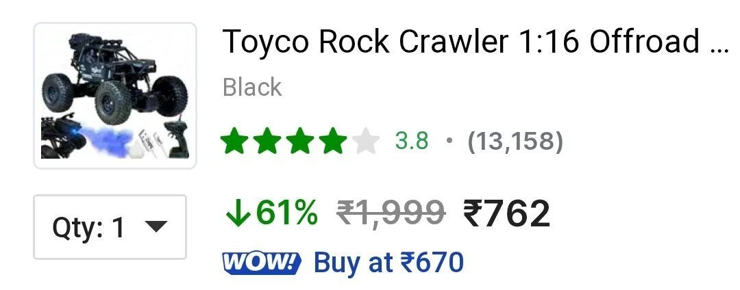 Lowest Rock Crawler Rechargeable Monster Rc Car With Smoke 762