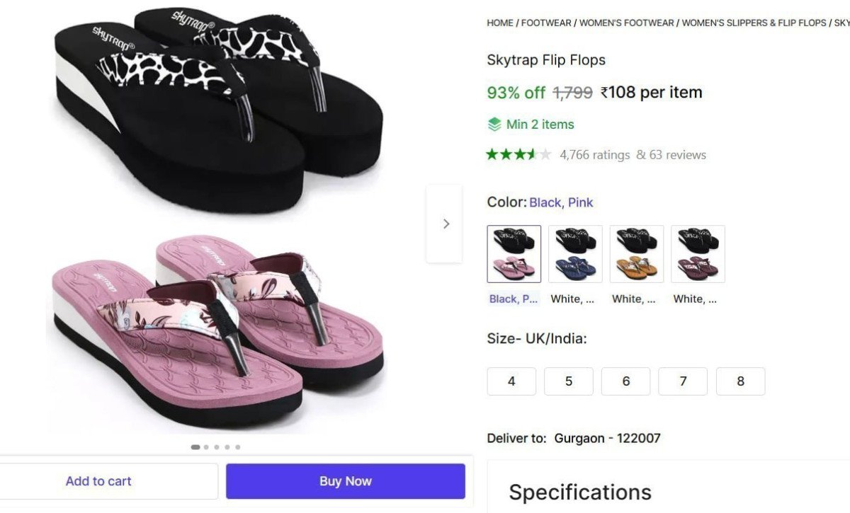 Flip Flops Slippers Pack Of 2 108 Min Buy - 2