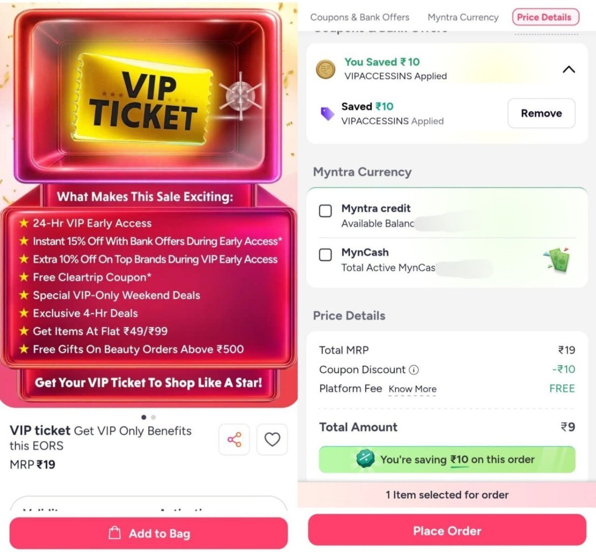 Myntra Vip Pass Access For Eors Sale 9 19 Apply Code Vipaccessinseors Sale 