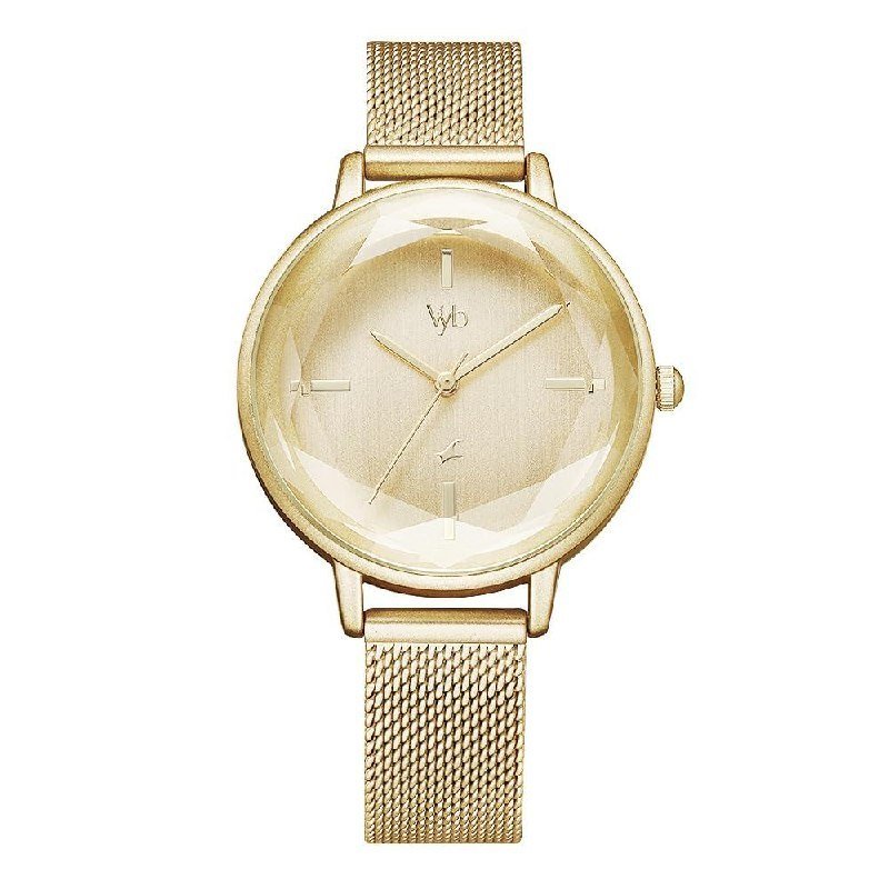 Fastrack Vyb Aurora Quartz Analog Beige Dial Beige Stainless Steel Strap Watch For Girls 1 200