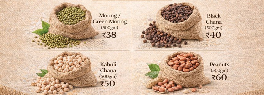 Ondc Loot - Food Grains At Cheapest Pricesuse Code - Spring20 Natram Moong Green Moong (500gm) At 38 - Natram Black Chana (500gm) At 40 - Natram Kabuli Chana (500gm) At 50 -
