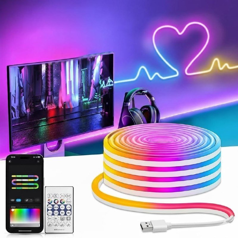 Desidiya Rgb Neon Led 5mtr Strip Light With App Remote Control Music Sync 499