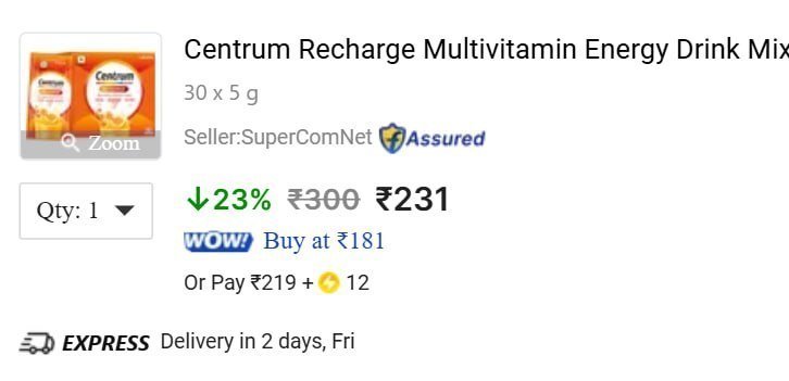 Centrum Energy Drink Mix 231