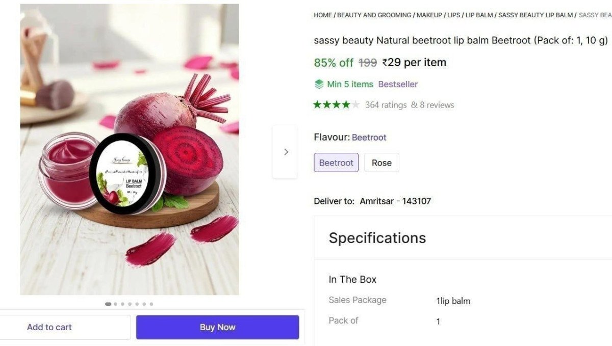 Beetroot Lip Balm 29 Cherry Lip Balm (pack Of 2) 63