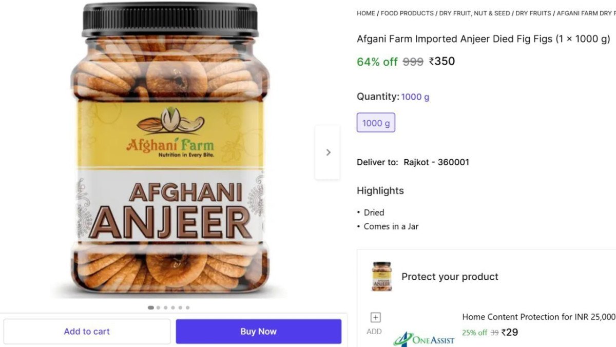 Afgani Farm Imported Anjeer 1kg 350