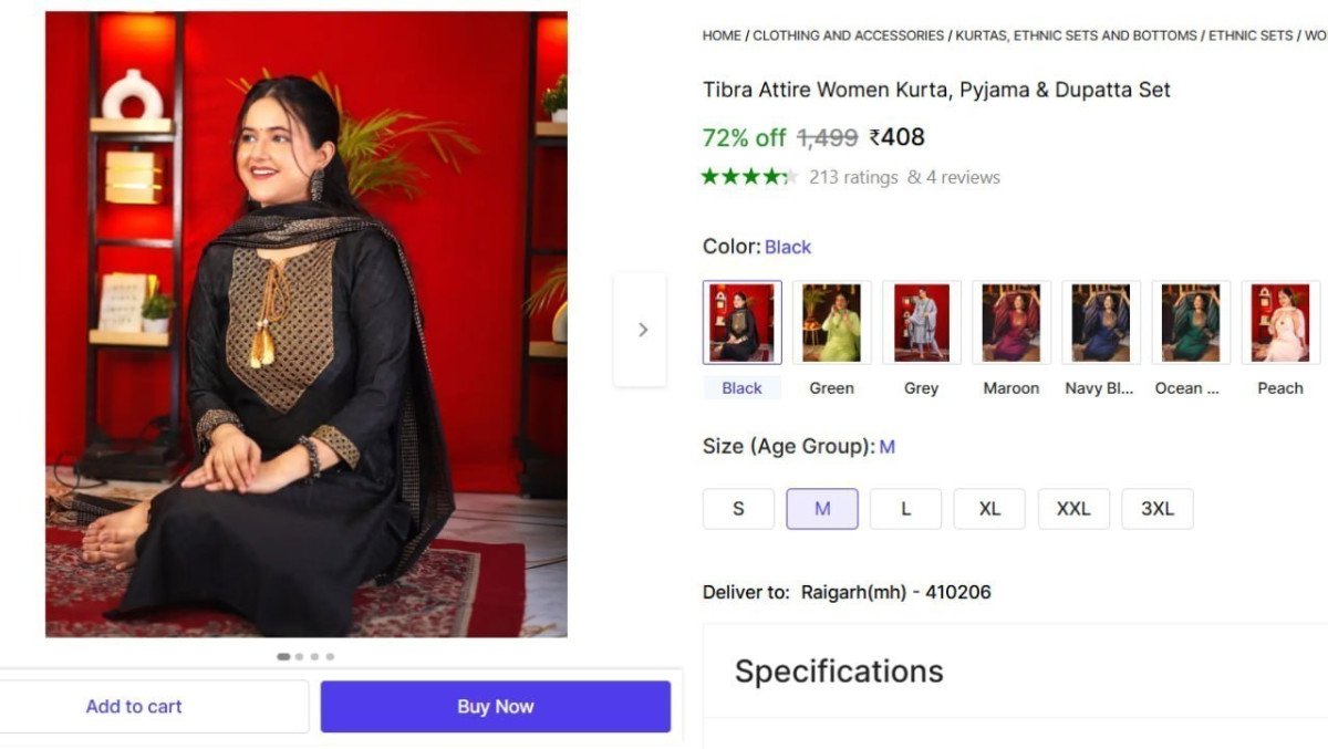 Women Kurta Pyjama Dupatta Set 408