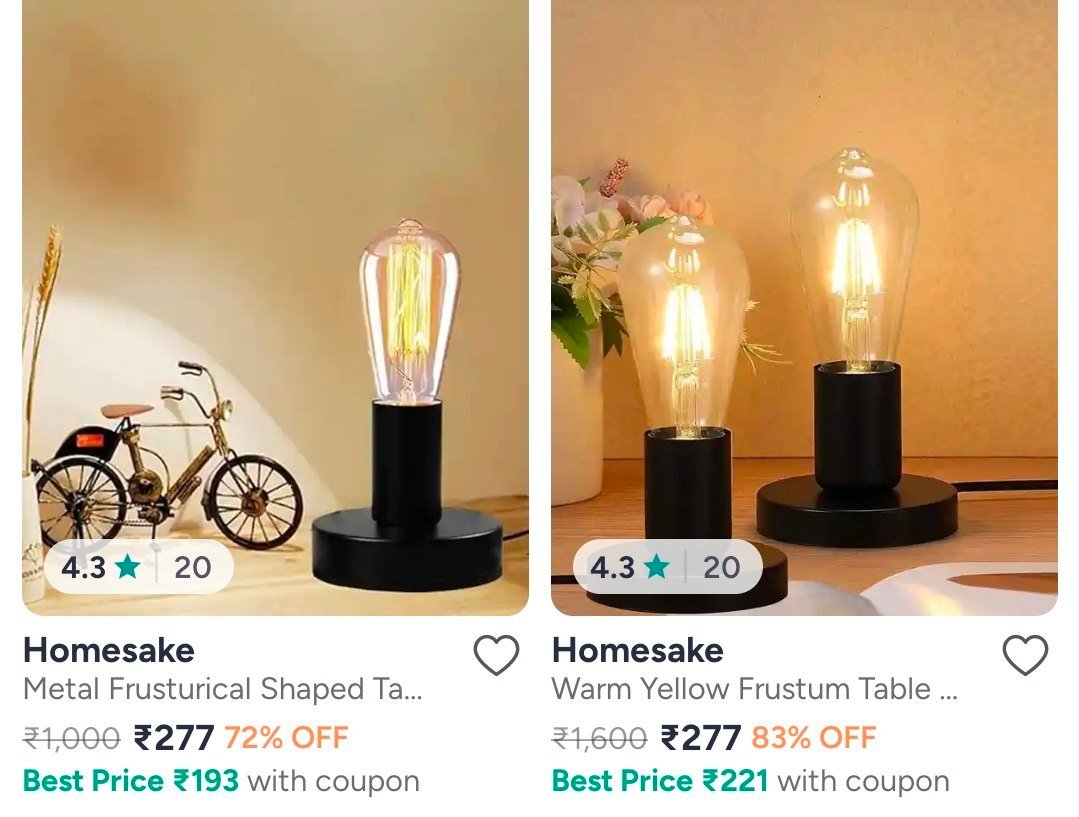 Myntra Homesake Table Lamps Starting At Just Rs 175 Extra 10 Coupon Discoun