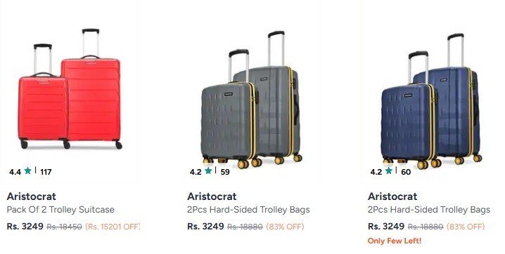 Myntra Branded Luggage Combo Starts 3099set Of 2 Set Of 3
