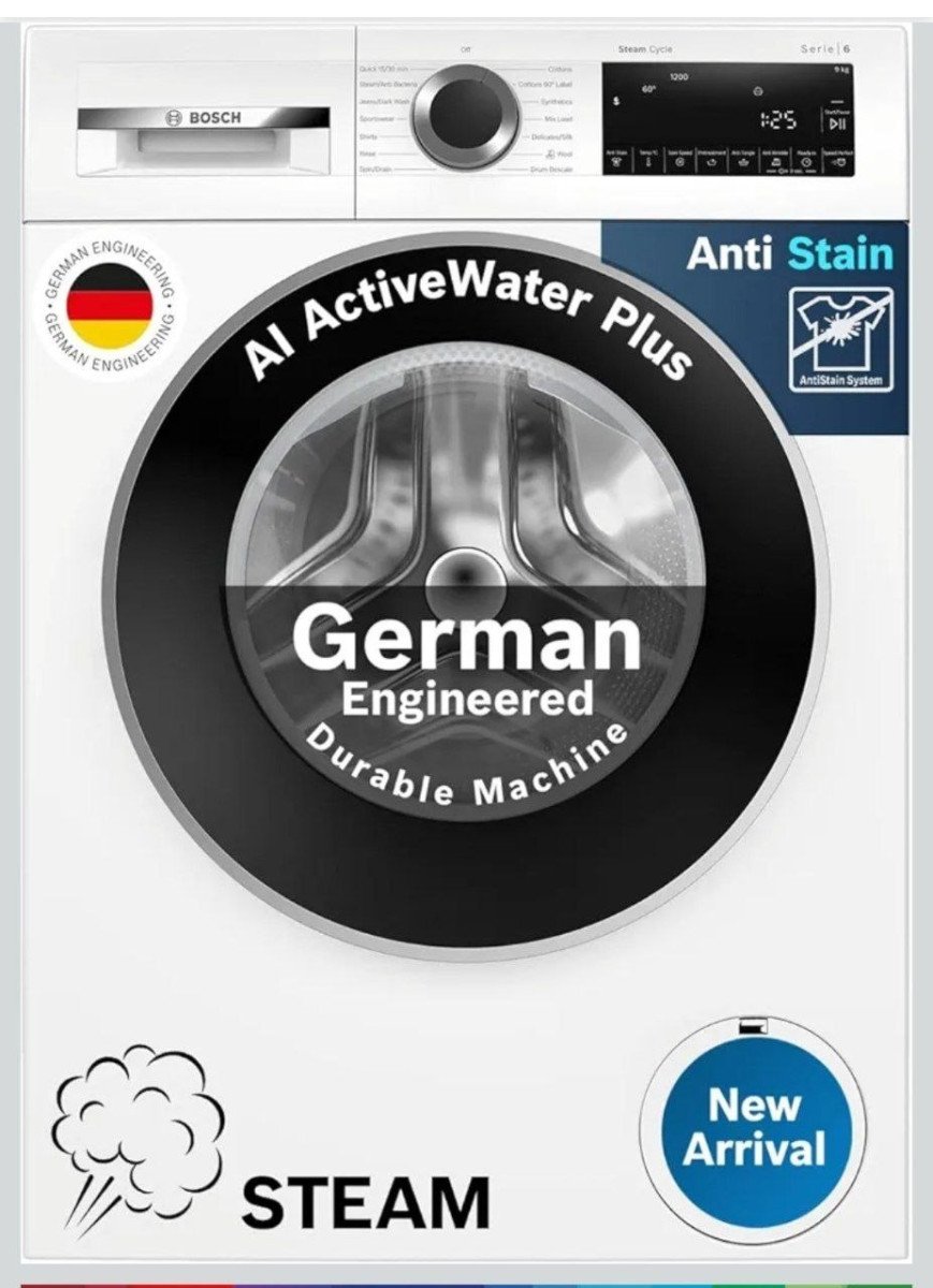 Bosch 9kg 5 Star Anti Stain Ai Active Water Fully Automatic Front Load Washing Machine 28 990