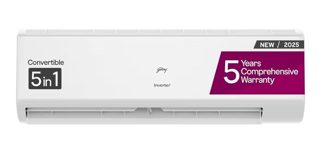 Godrej 1 5 Ton 5 Star 5 Years Comprehensive Warranty Ai Powered 5 In1 Convertible Cooling Self Clean Inverter Split Ac (copper 2025 Modeldeal 32240 Reg 34k1750 Wit
