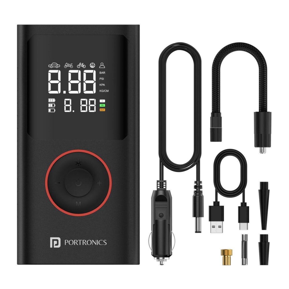 Portronics Vayu 2-in-1 Tyre Inflator 1 430