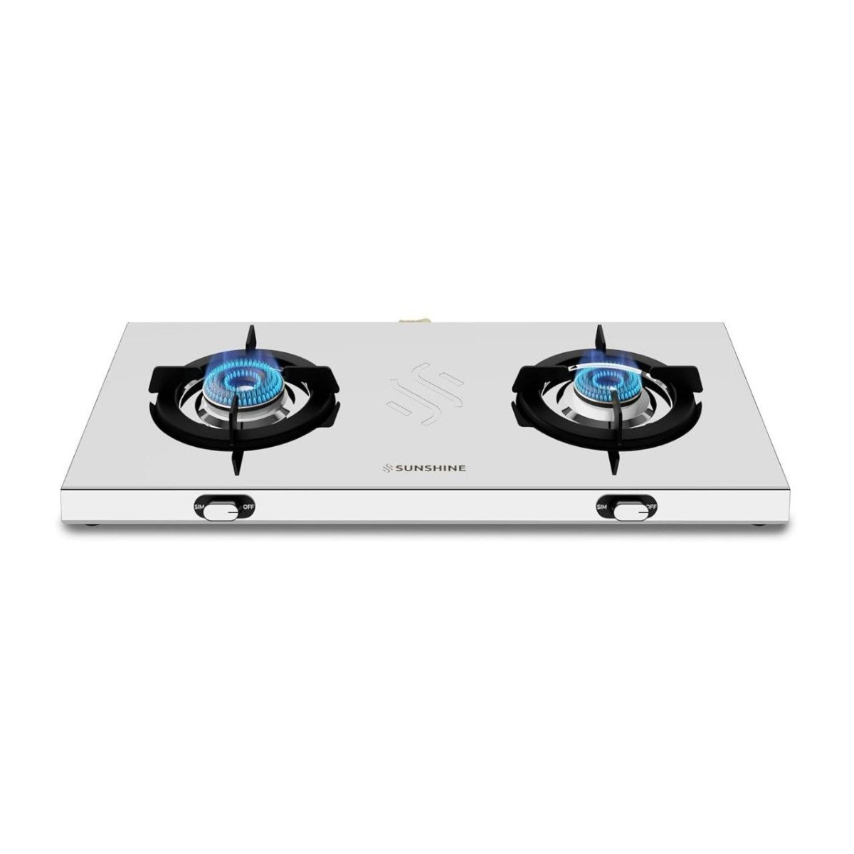 792coupon Sunshine Falcon 2 Burner Ultra Slim 2 Burner Stainless Steel Gas Stove Ergonomic Knob Brass Burner 5g Technology