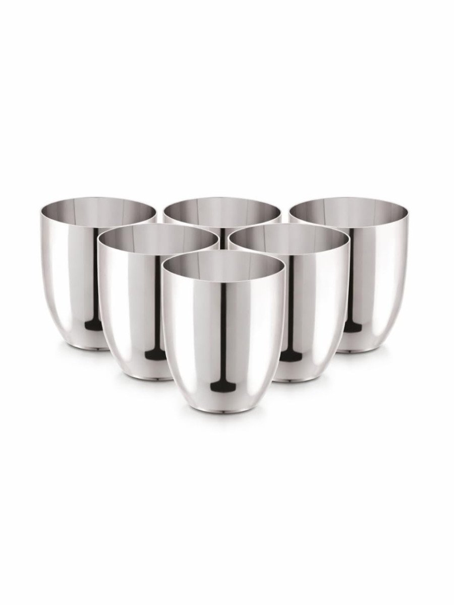 Tosaa Stainless Steel Lotus Glasses Pack Of 6 313
