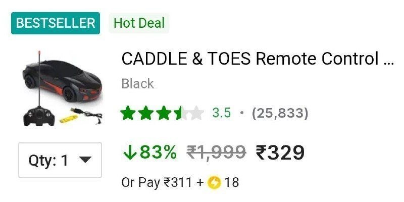 Fast Remote Controlled Electric Chargeable Car For 329