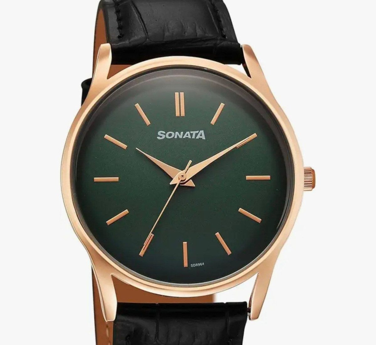 Grabsonata Quartz Analog Green Dial Leather Strap Watch For Men At 1571