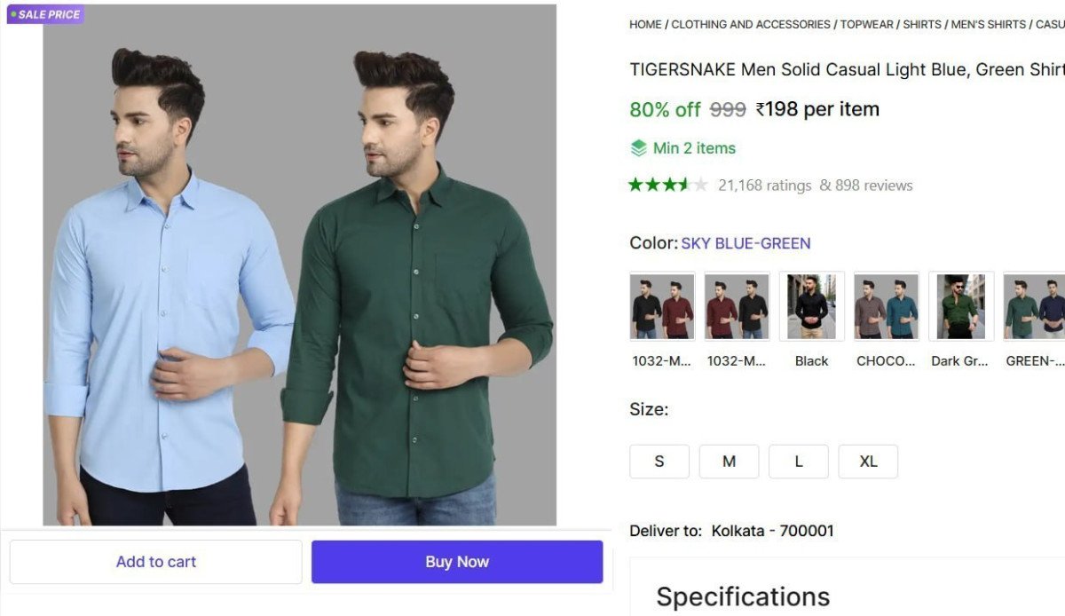 Men S Solid Shirt At 198 Min Buy - 2