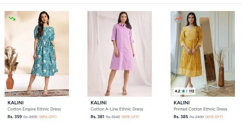 Myntra 89 On Kalini Floral Printed Ethnic Dress Starting From Rs 359