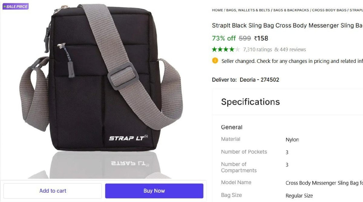 Cross Body Sling Bag At 158