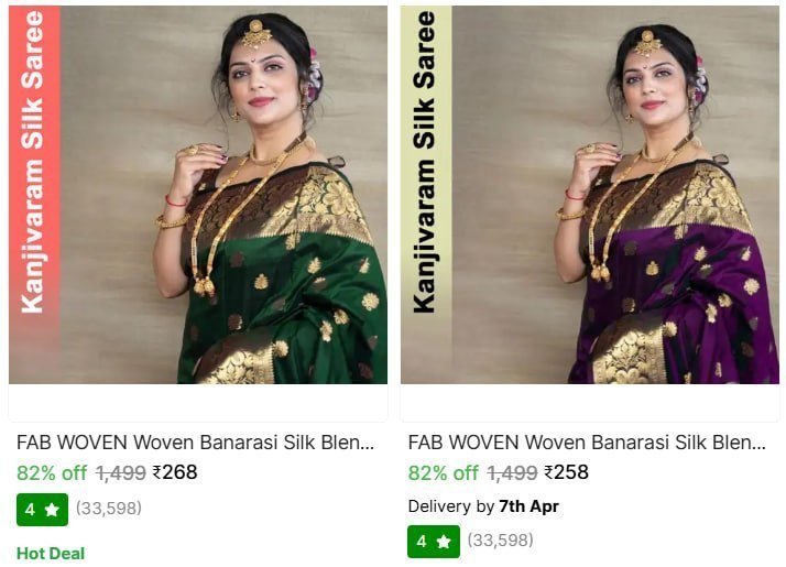 Kanjivaram Sarees Starts 258