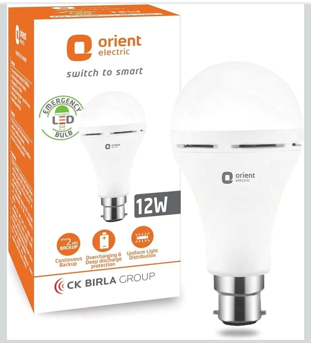 Orient Electric 12w Rechargeable Emergency Led Bulb Inverter Bulb For Home 