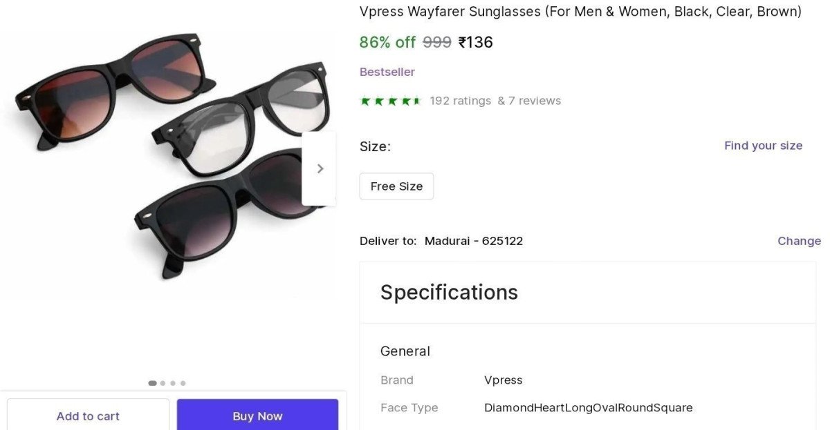 Pack Of 3 Sunglasses At 136