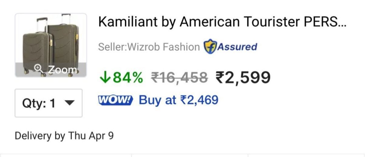 Loot Fast 84 American Tourister Set Of 2 Pcs Suitcase 2599