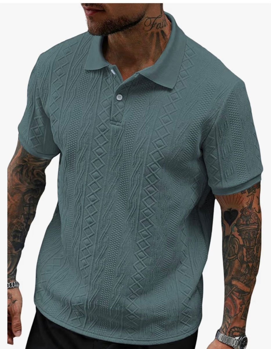 Greciilooks Textured Polo T-shirt For Men 519 Leriya Fashion Western One Pi