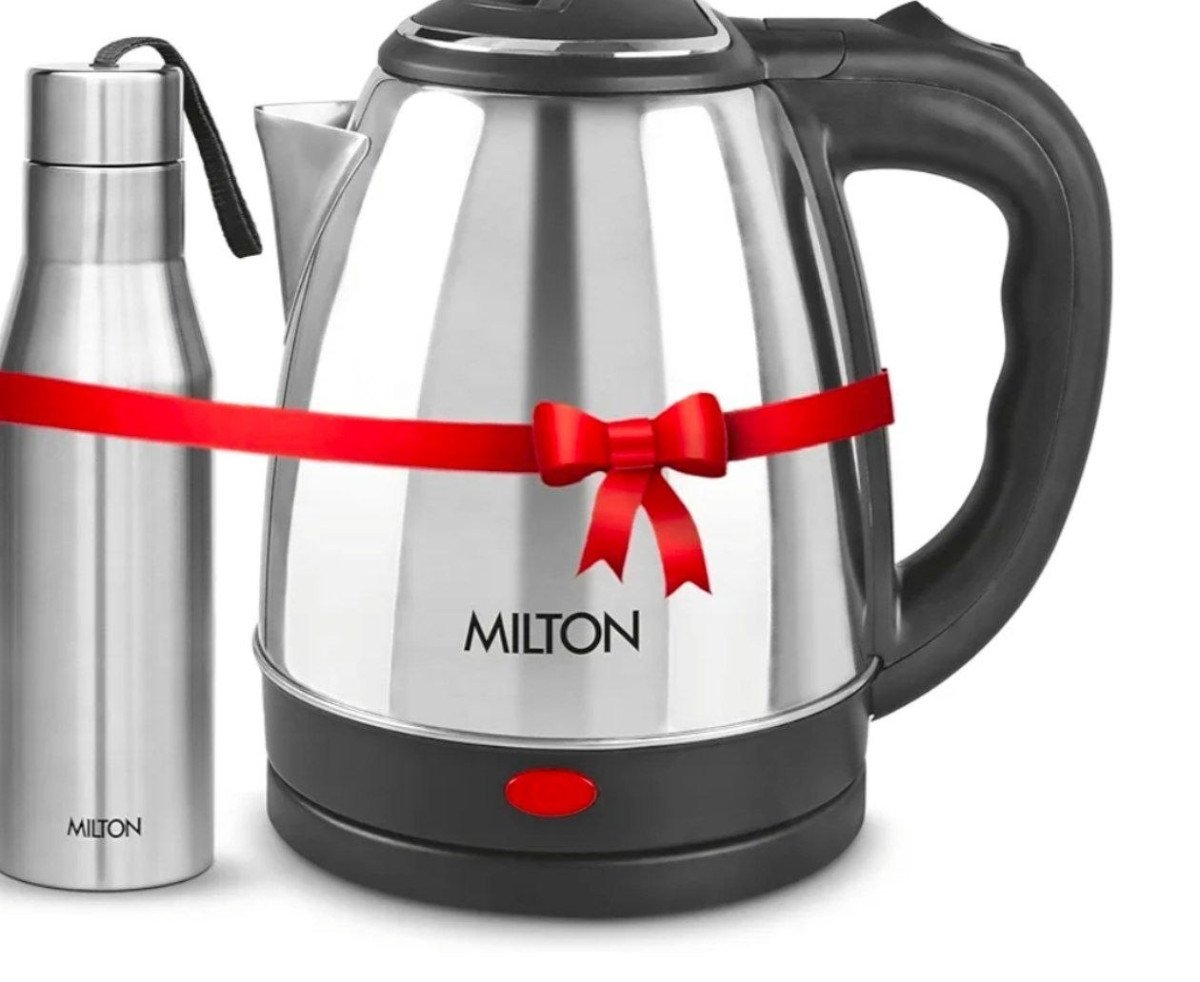 Milton Stainless Steel Electric Kettle 1 5ltr Super 750ml Bottle 1049