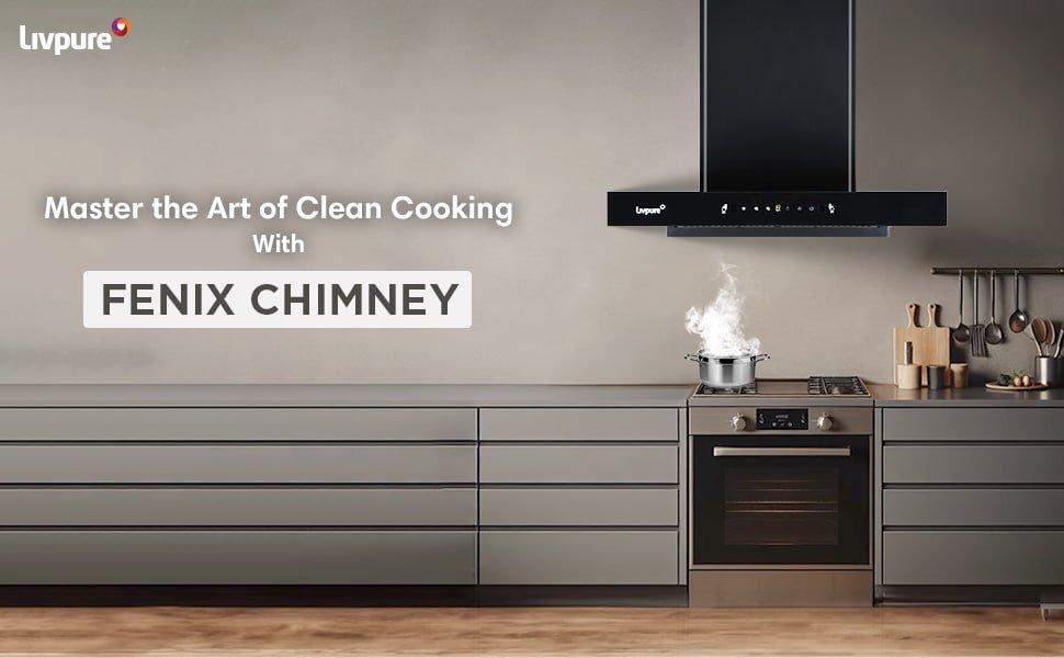 Livpure Fenix 60 Cm T-shape Chimney 1400 M Hr Suction 8340