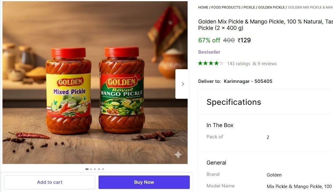 Golden Mix Pickle Mango Pickle 129