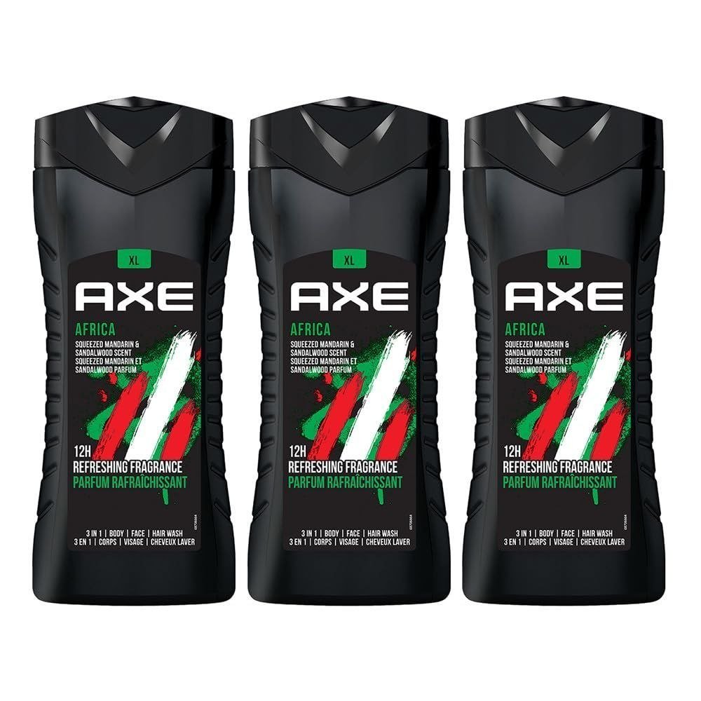 Axe Africa 3-in-1 Body Face Hair Wash - Combo Of 3