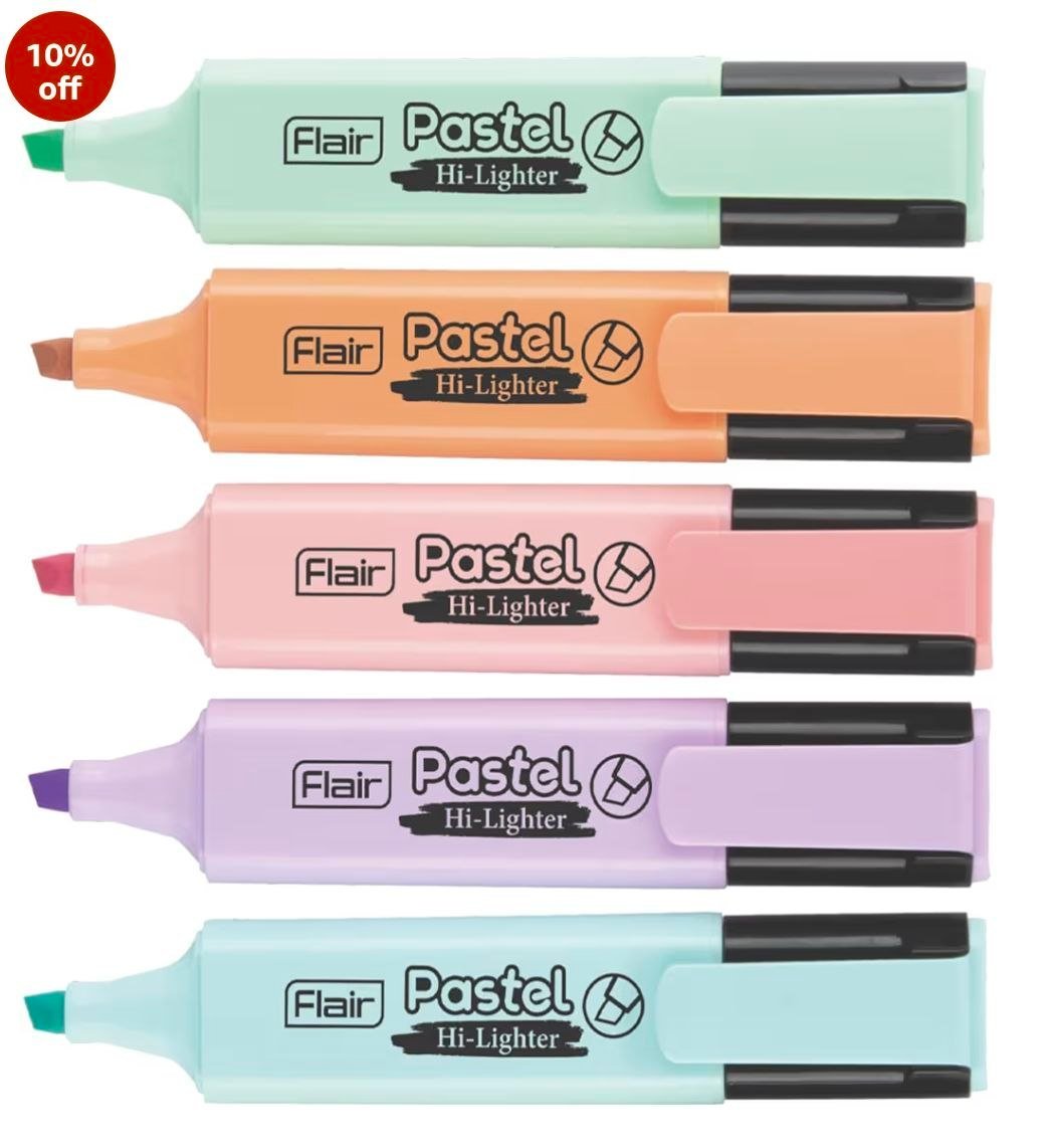 Amazon Flair Pastel 5 Shades Hi-lighter Pouch Pack 112